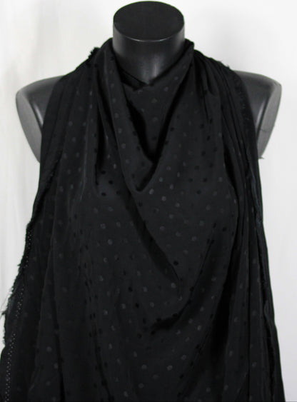 Tissu viscose - à pois - noir