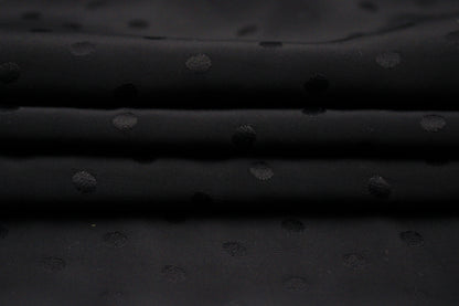 Tissu viscose - à pois - noir