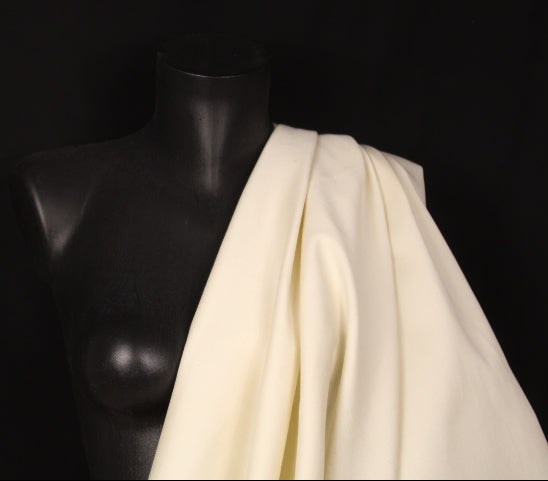 Tissu gabardine laine et cachemire - écru - photo 3/4 | So Tissus
