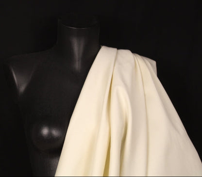 Tissu gabardine laine et cachemire - écru - photo 3/4 | So Tissus