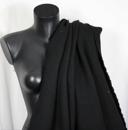 Tissu laine bouclette - noir
