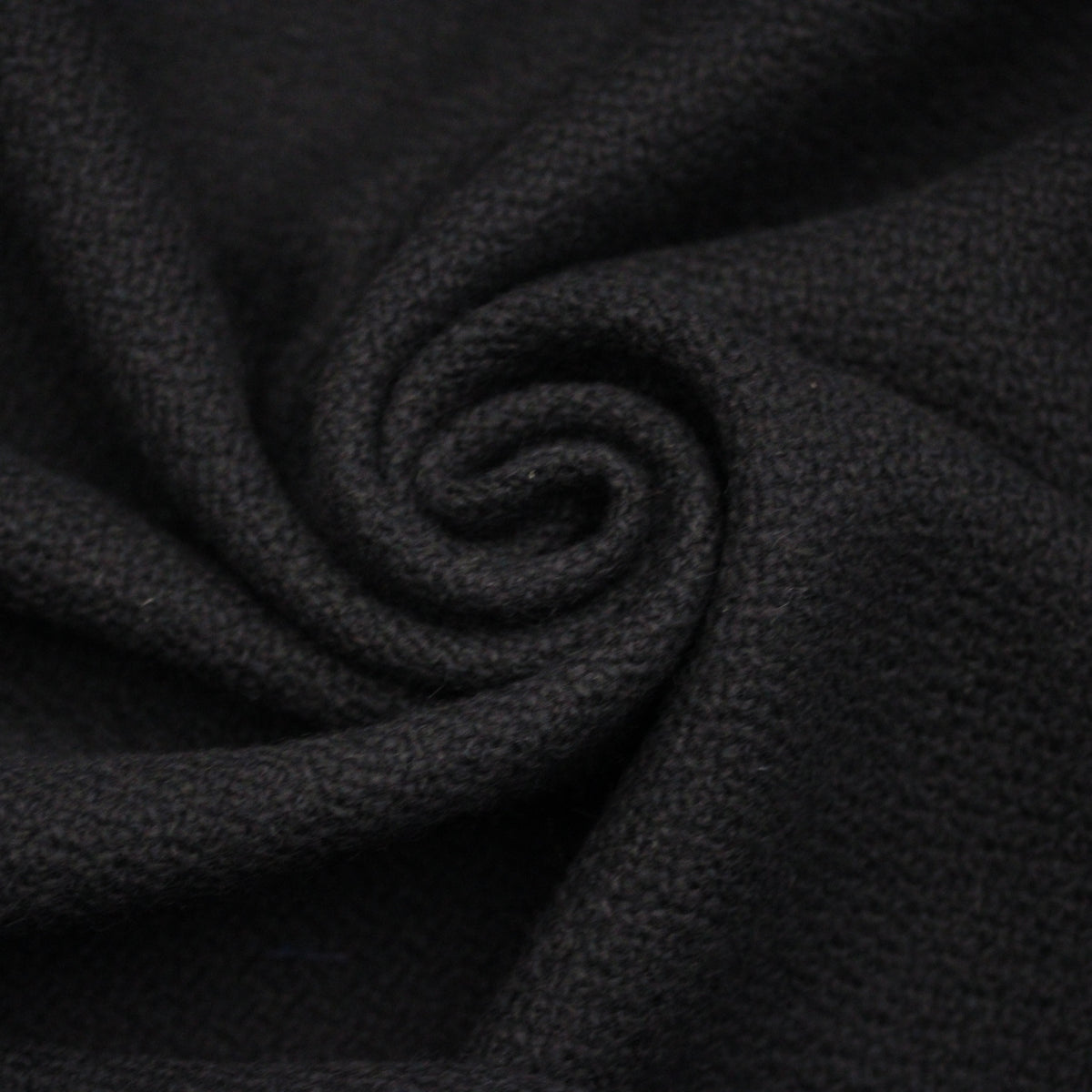 Tissu laine bouclette - noir