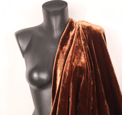 Tissu velours de soie - rouille - photo 3/4 | So Tissus