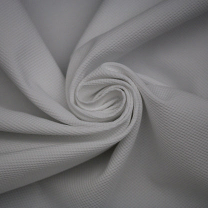 Tissu popeline piqué de coton prestige - blanc