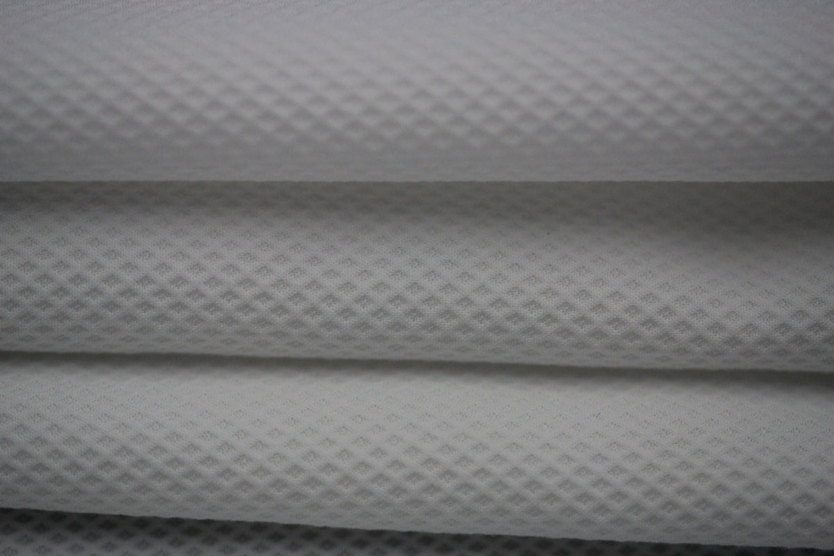 Tissu popeline piqué de coton prestige - blanc