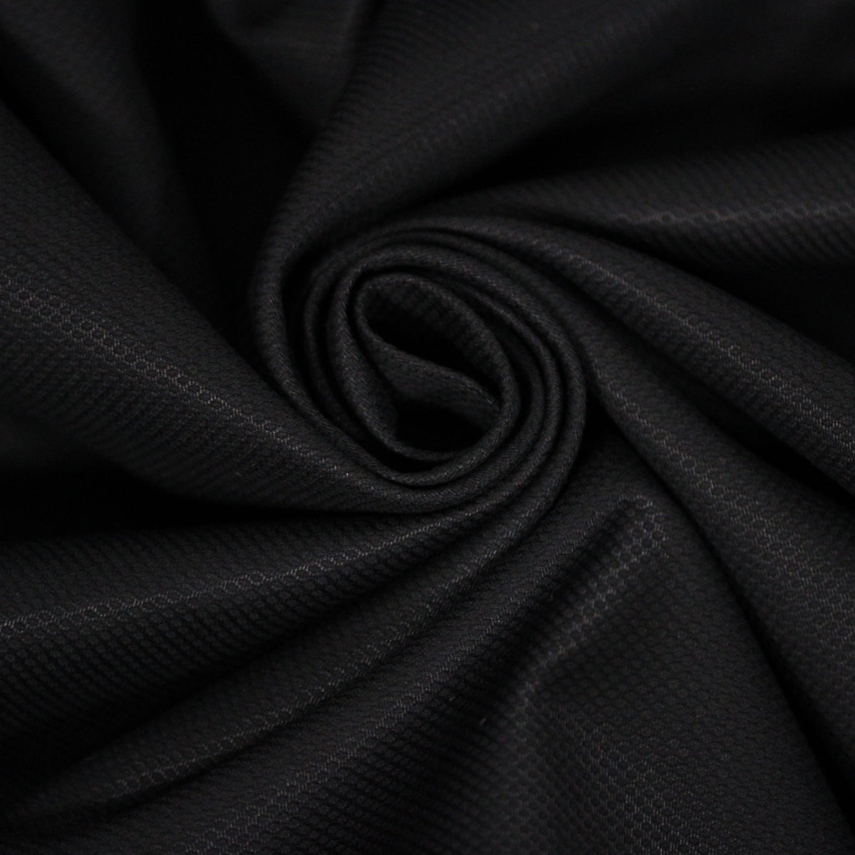 Tissu popeline piqué de coton prestige - noir