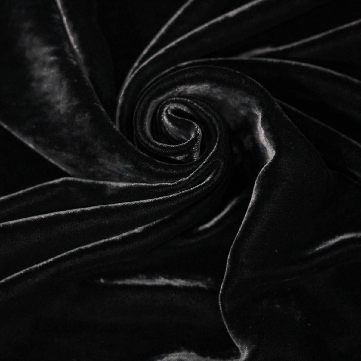 Tissu velours de soie - noir