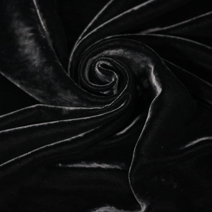 Tissu velours de soie - noir