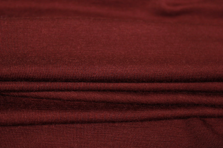 Tissu jersey de laine - lie de vin - photo 2/4 | So Tissus