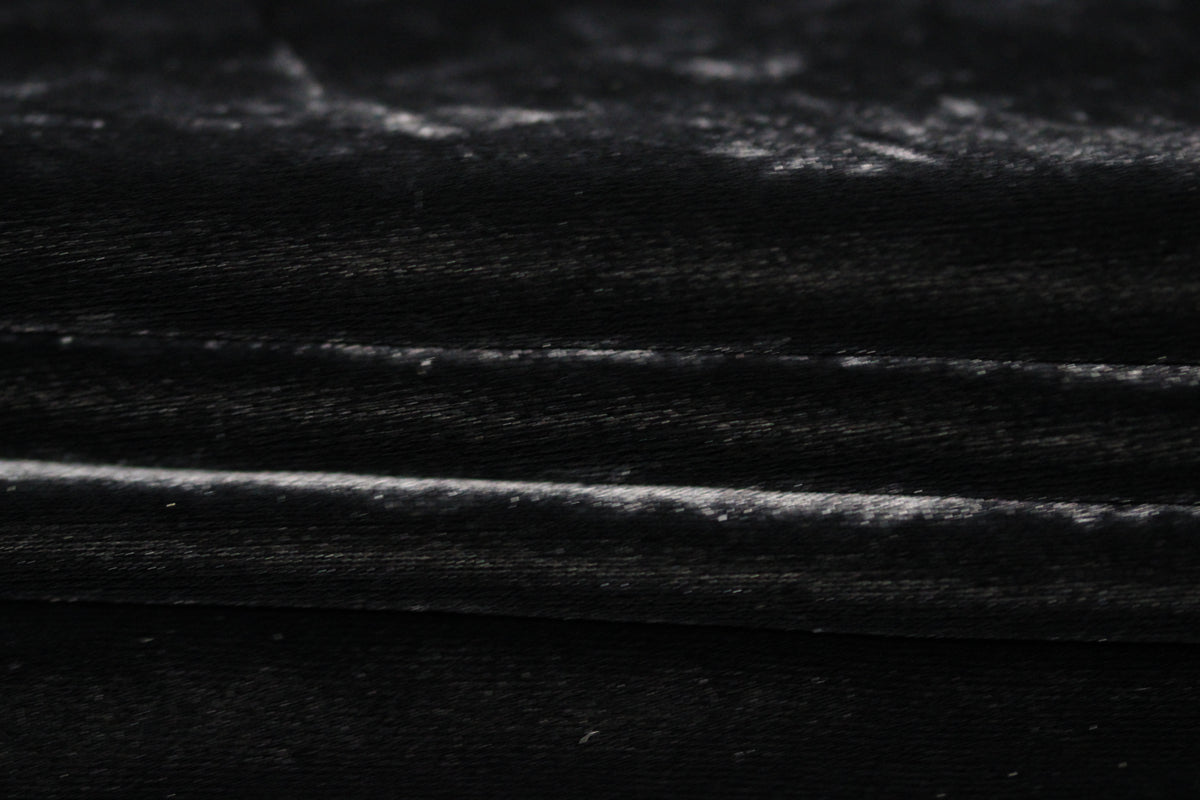 Tissu velours de soie - noir