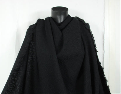 Tissu tweed de laine - losange - noir - photo 4/5 | So Tissus