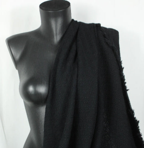 Tissu tweed de laine - losange - noir - photo 3/5 | So Tissus