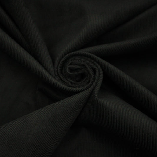 Tissu velours côtelé - mille raie - noir