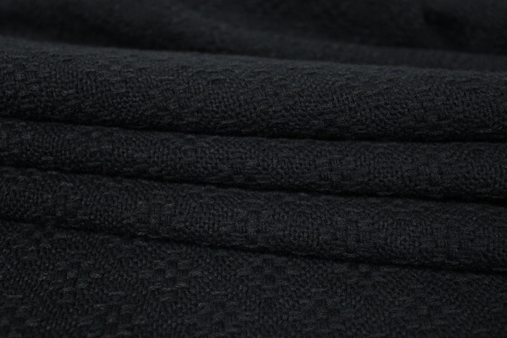 Tissu tweed de laine - losange - noir - photo 2/5 | So Tissus