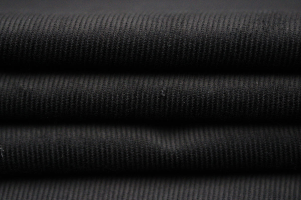 Tissu velours côtelé - mille raie - noir
