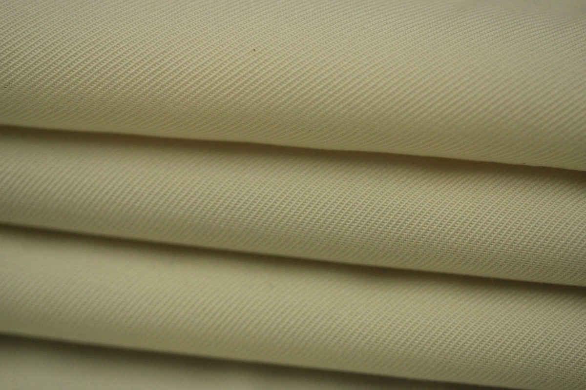 Tissu twill de laine et viscose - écru