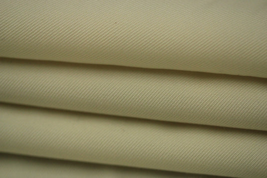 Tissu twill de laine et viscose - écru