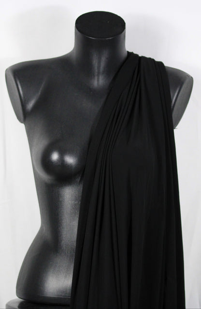 Tissu jersey crêpe fluide -  noir