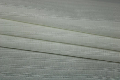 Tissu popeline coton et soie premium - à rayure brodé - blanc - photo 2/4 | So Tissus