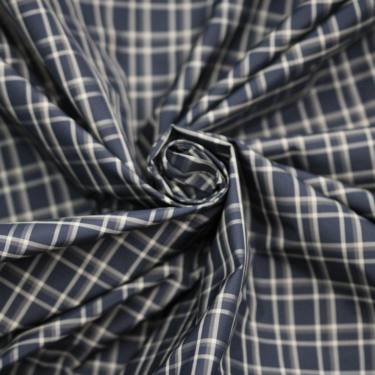 Tissu viscose - à carreaux - ton bleu