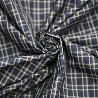 Tissu viscose - à carreaux - ton bleu