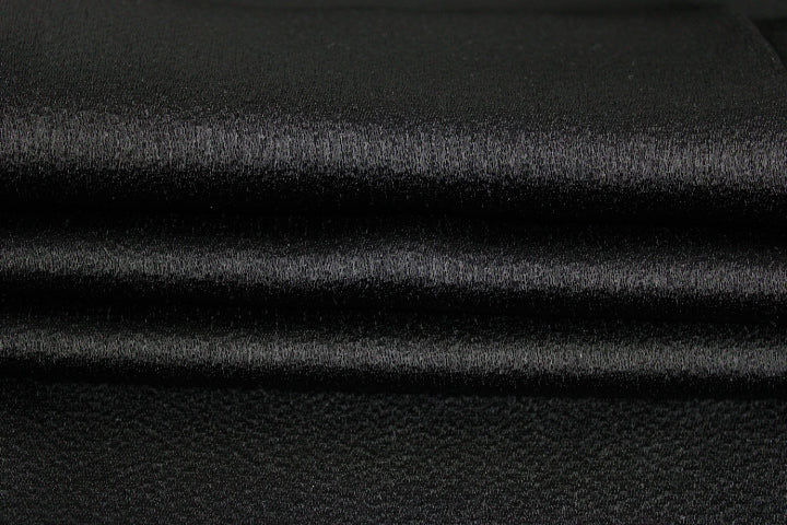 Tissu crêpe envers satin - noir