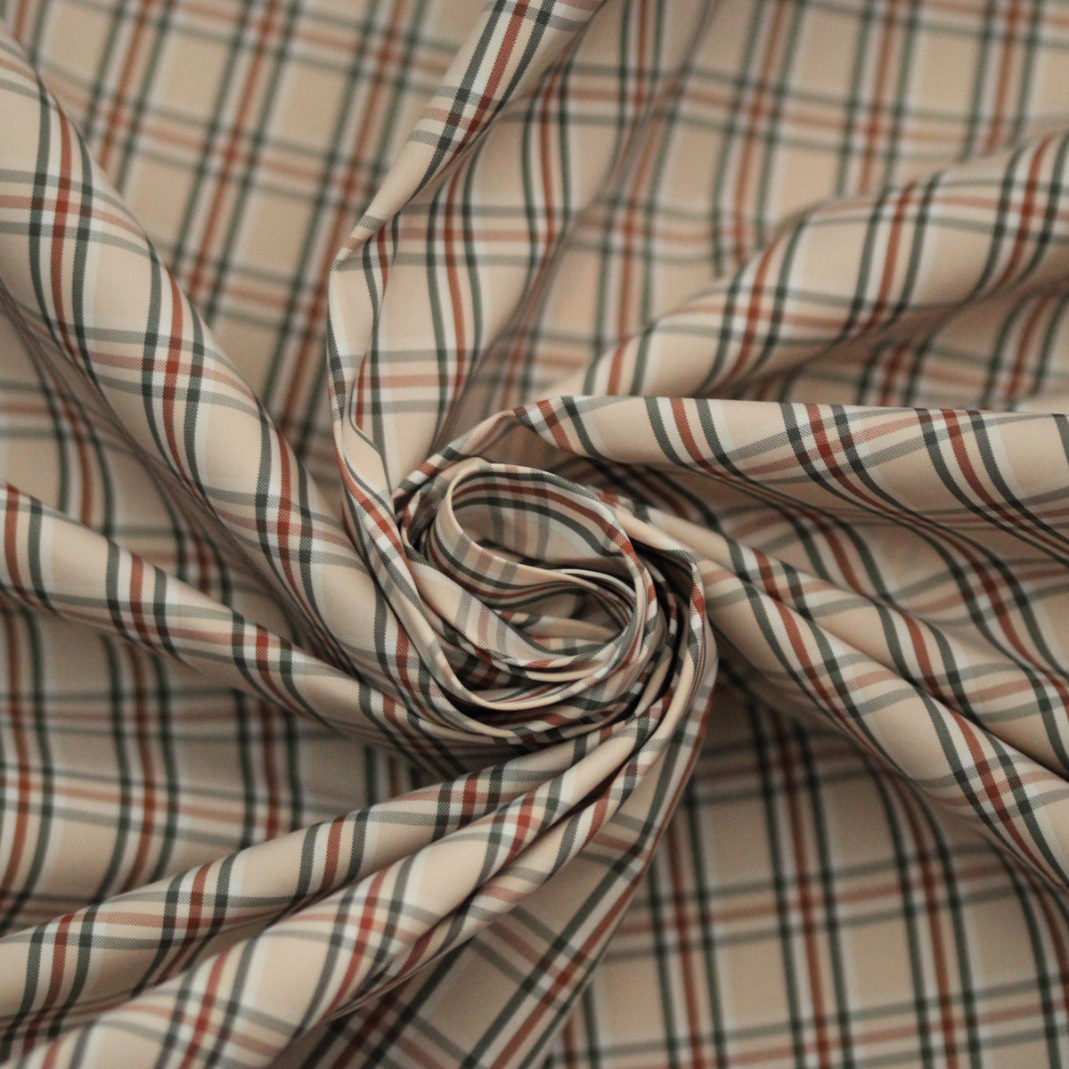 Tissu technique imperméable - à carreaux - ton rose pâle