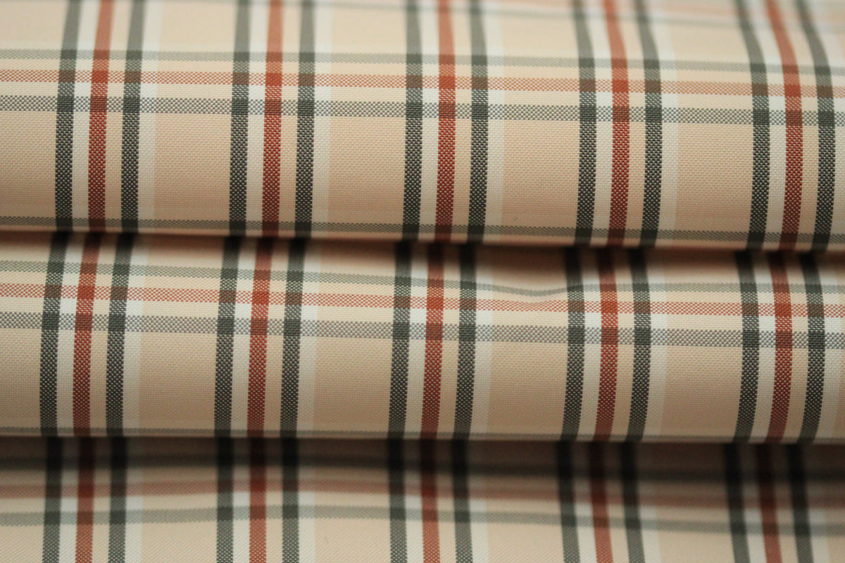 Tissu technique imperméable - à carreaux - ton rose pâle