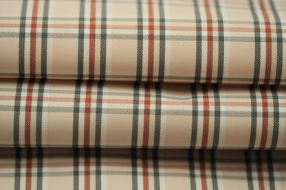 Tissu technique imperméable - à carreaux - ton rose pâle