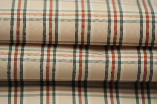 Tissu technique imperméable - à carreaux - ton rose pâle