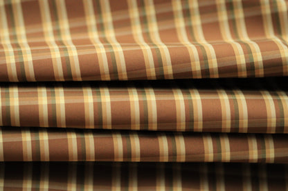 Tissu viscose - à carreaux - ton marron