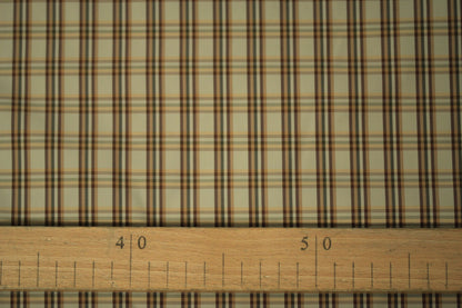 Tissu viscose - à carreaux - ton beige