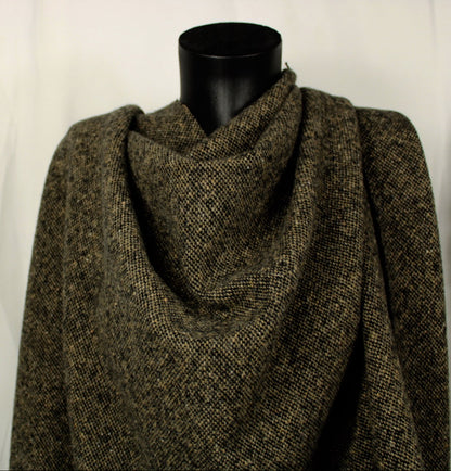 Tissu tweed laine moucheté - ton noir et beige - photo 4/4 | So Tissus
