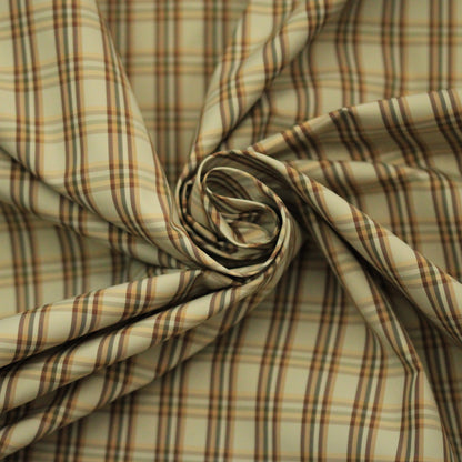 Tissu technique imperméable - à carreaux - ton beige
