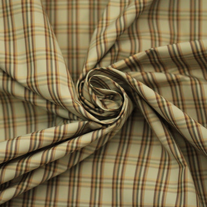Tissu viscose - à carreaux - ton beige