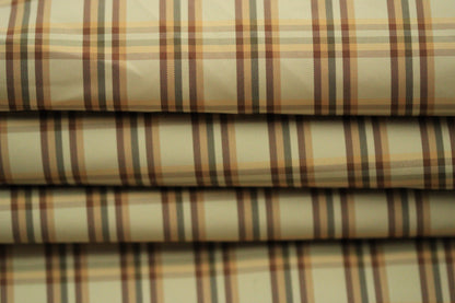 Tissu technique imperméable - à carreaux - ton beige