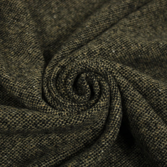 Tissu tweed laine moucheté - ton noir et beige - photo 1/4 | So Tissus