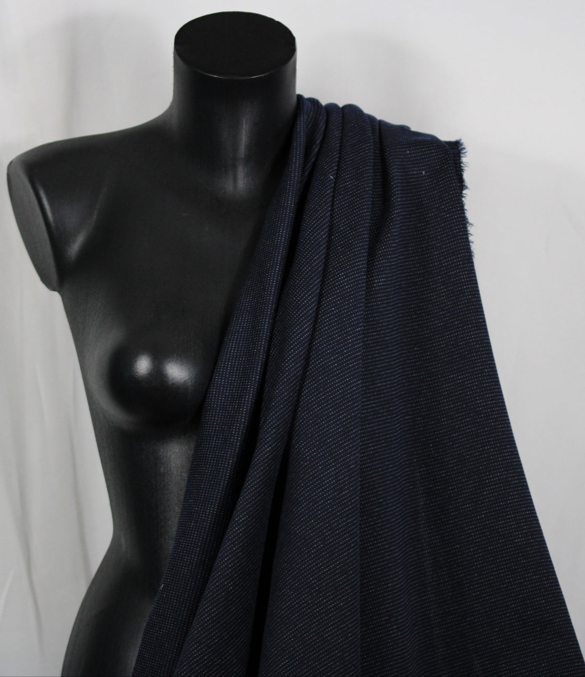 Tissu milano - bleu marine à pois