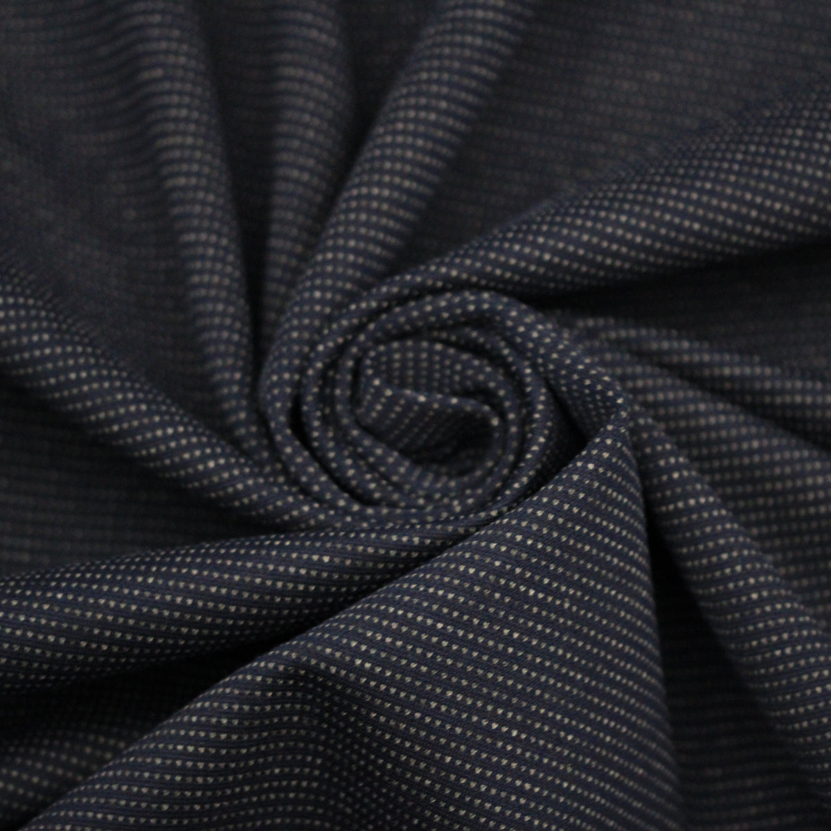 Tissu milano - bleu marine à pois