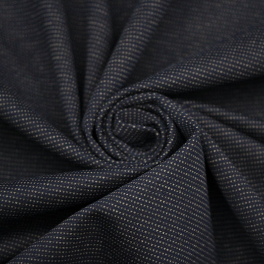 Tissu milano - bleu marine à pois