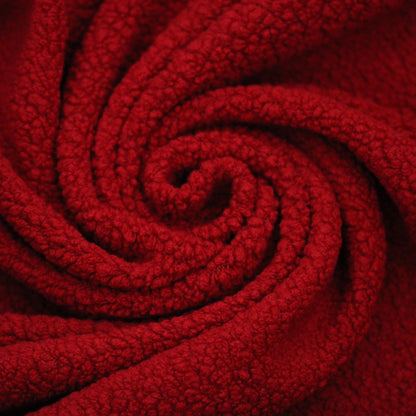 Tissu fausse fourrure en laine - rouge sang