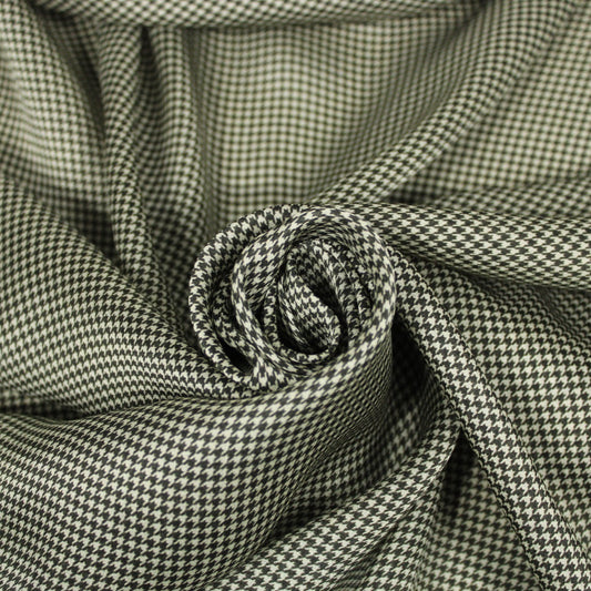 Tissu mousseline de soie- imprimé pied de puce - écru et noir - photo 1/4 | So Tissus