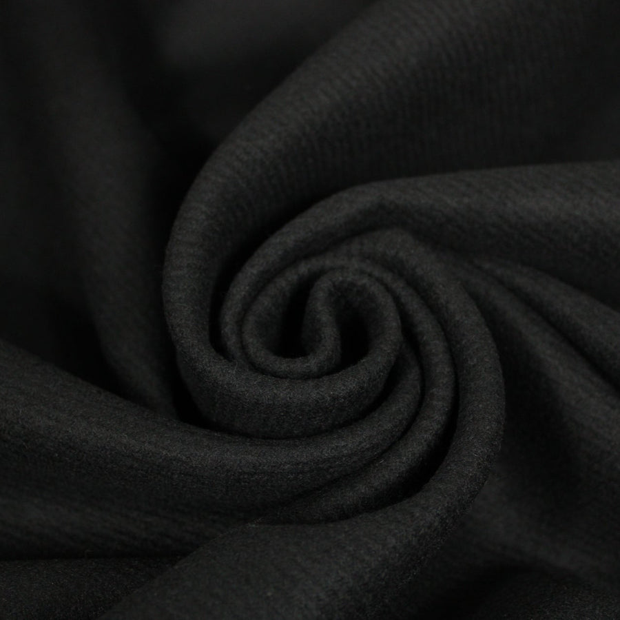 Tissu drap de laine sergé - noir