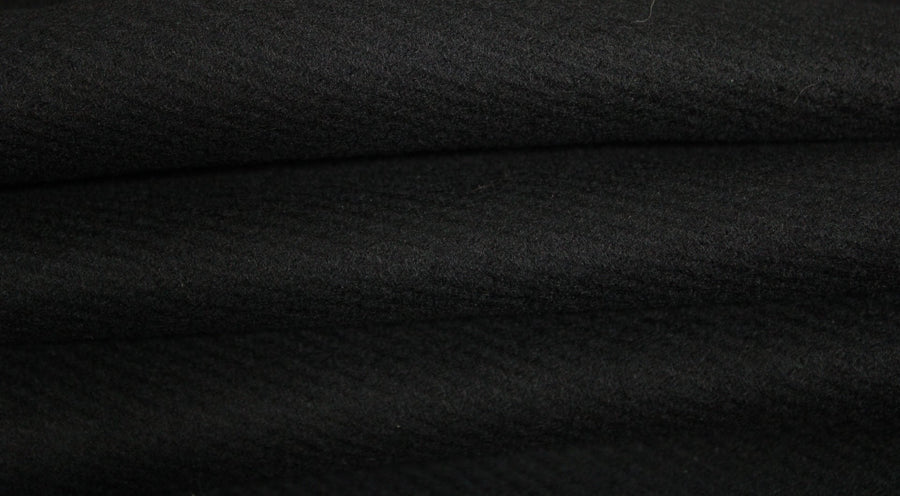 Tissu drap de laine sergé - noir