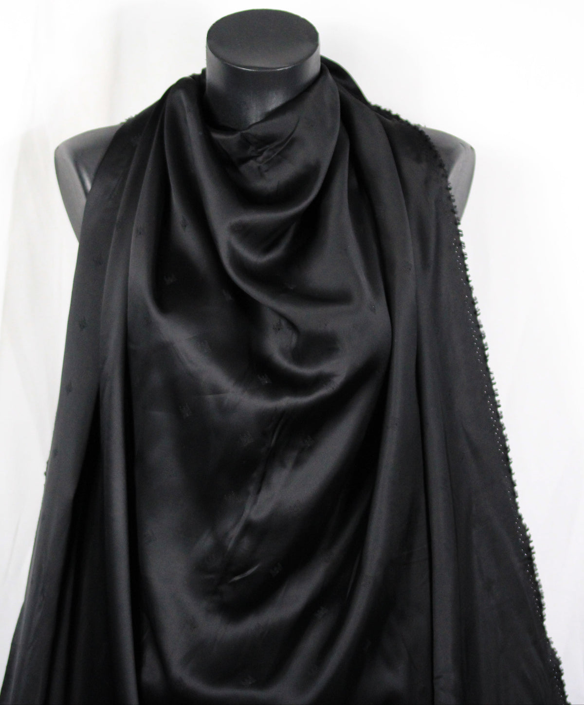 Tissu jacquard - motif château - noir