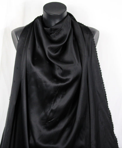Tissu jacquard - motif château - noir