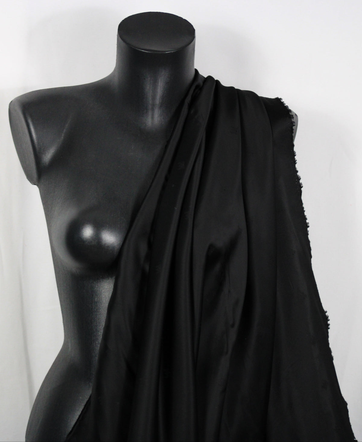 Tissu jacquard - motif château - noir
