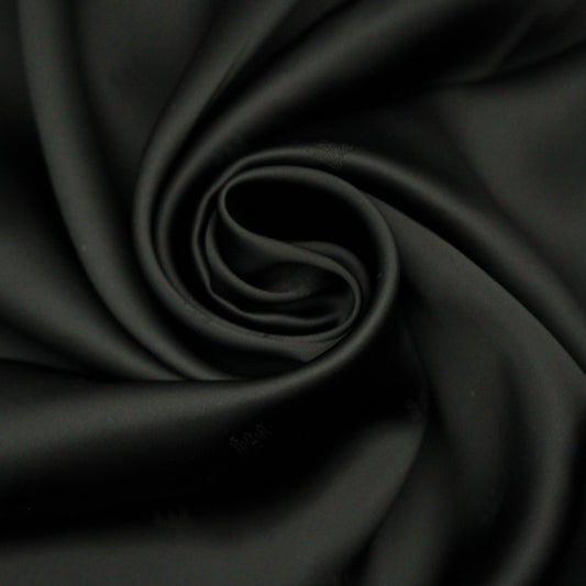 Tissu jacquard - motif château - noir