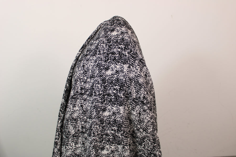 Tissu crêpe texturé - imprimé tacheté - noir et blanc