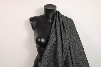 Tissu flanelle de laine et coton - gris anthracite - photo 4/4 | So Tissus